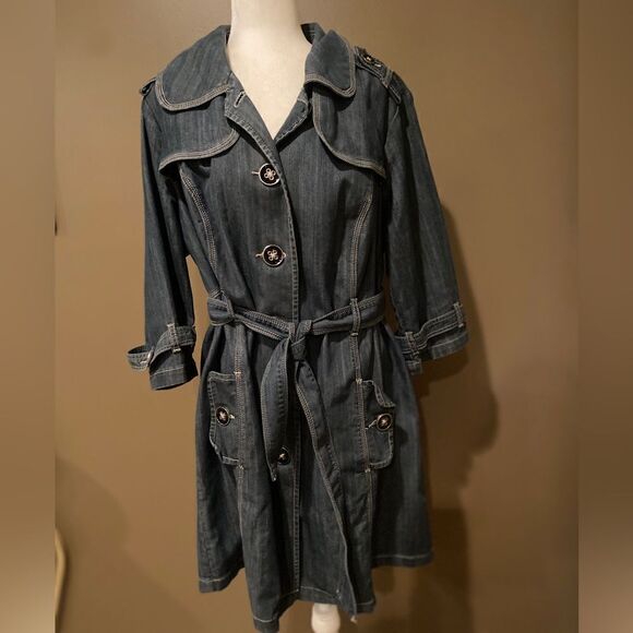 CJ Banks Denim Jean Jacket Size 1X Plus Size - Picture 2 of 12